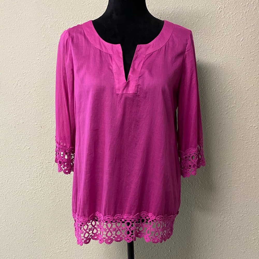 Ann Taylor Lace Cotton Blouse